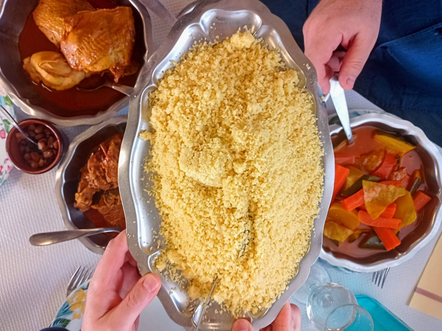 Photograph of royal couscous with meat and semolina vegetables